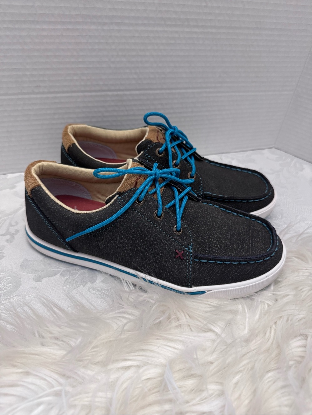 Twisted X Kicks Casual Shoe Charcoal Turquoise 7M Hybrid Water Resistant
